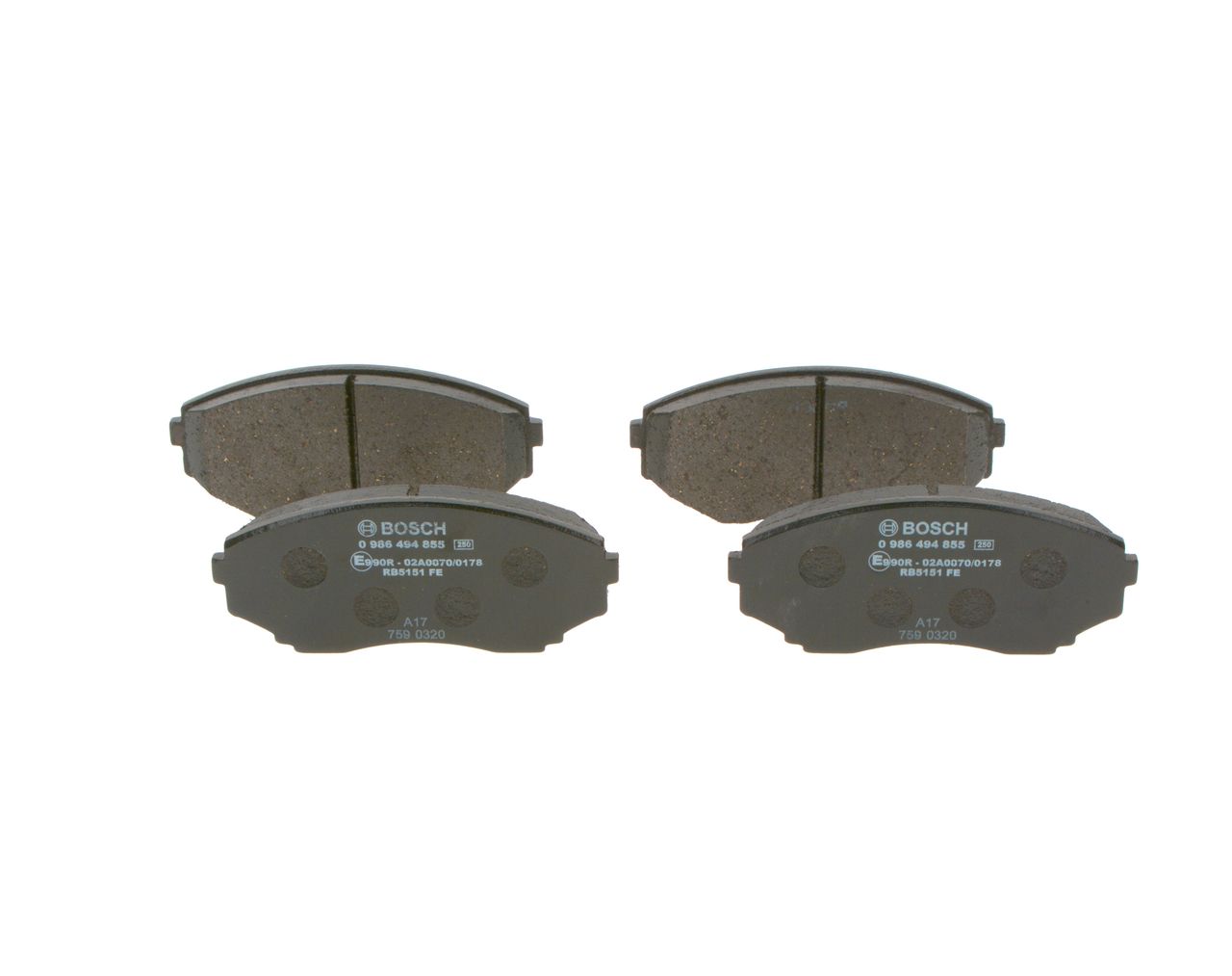 BOSCH 0 986 494 855 - Bremsbelagsatz, Scheibenbremse