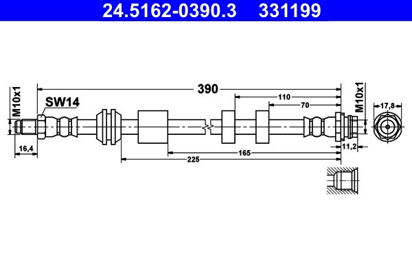 ATE 24.5162-0390.3 - Bremsschlauch