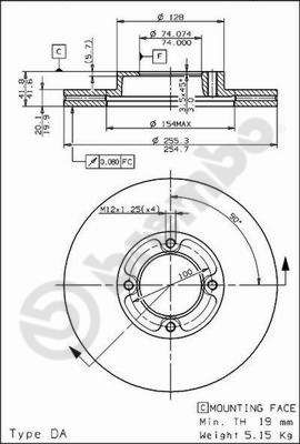 BREMBO 09.5019.10 - Bremsscheibe