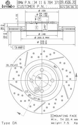 BREMBO 09.A506.21 - Bremsscheibe