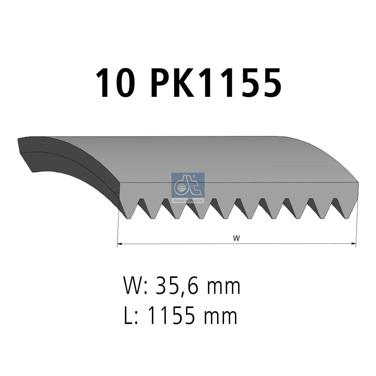 DT Spare Parts 1.51503 - Keilrippenriemen