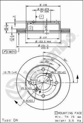 BREMBO 09.6741.10 - Bremsscheibe