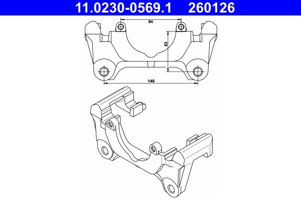 ATE 11.0230-0569.1 - Halter, Bremssattel