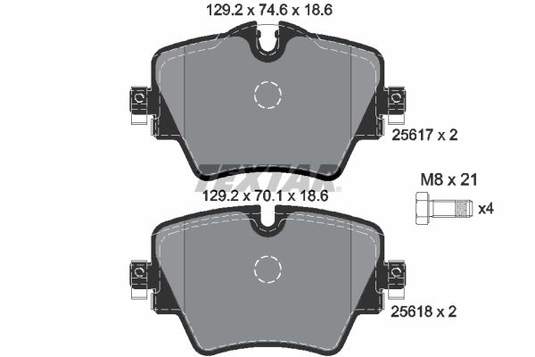 TEXTAR 2561701 - Bremsbelagsatz, Scheibenbremse