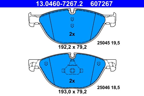 ATE 13.0460-7267.2 - Bremsbelagsatz, Scheibenbremse