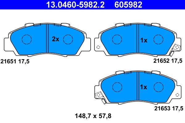 ATE 13.0460-5982.2 - Bremsbelagsatz, Scheibenbremse