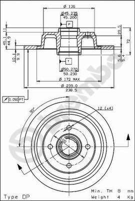 BREMBO 08.5653.10 - Bremsscheibe