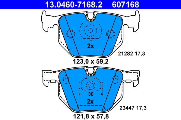 ATE 13.0460-7168.2 - Bremsbelagsatz, Scheibenbremse