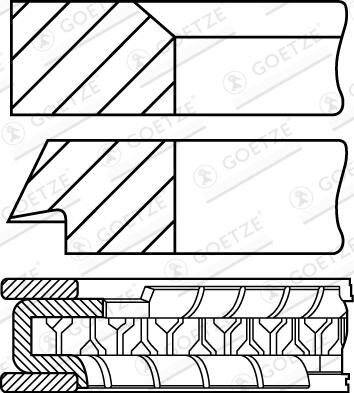 GOETZE ENGINE 08-204500-10 - Kolbenringsatz