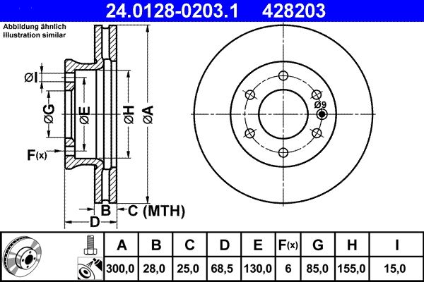 ATE 24.0128-0203.1 - Bremsscheibe