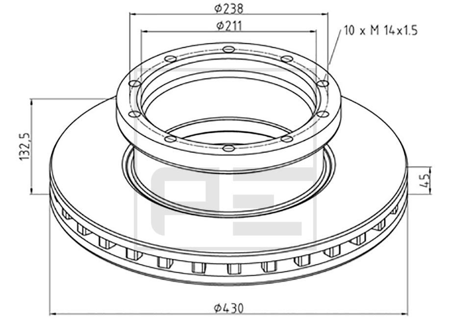 PE Automotive 016.677-00A - Bremsscheibe