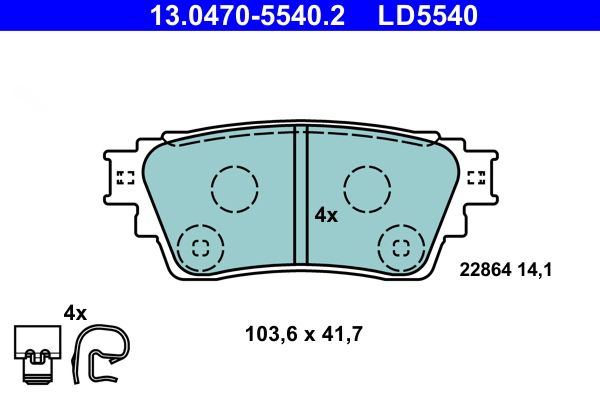 ATE 13.0470-5540.2 - Bremsbelagsatz, Scheibenbremse