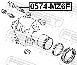 FEBEST 0574-MZ6F - Führungsbolzen, Bremssattel