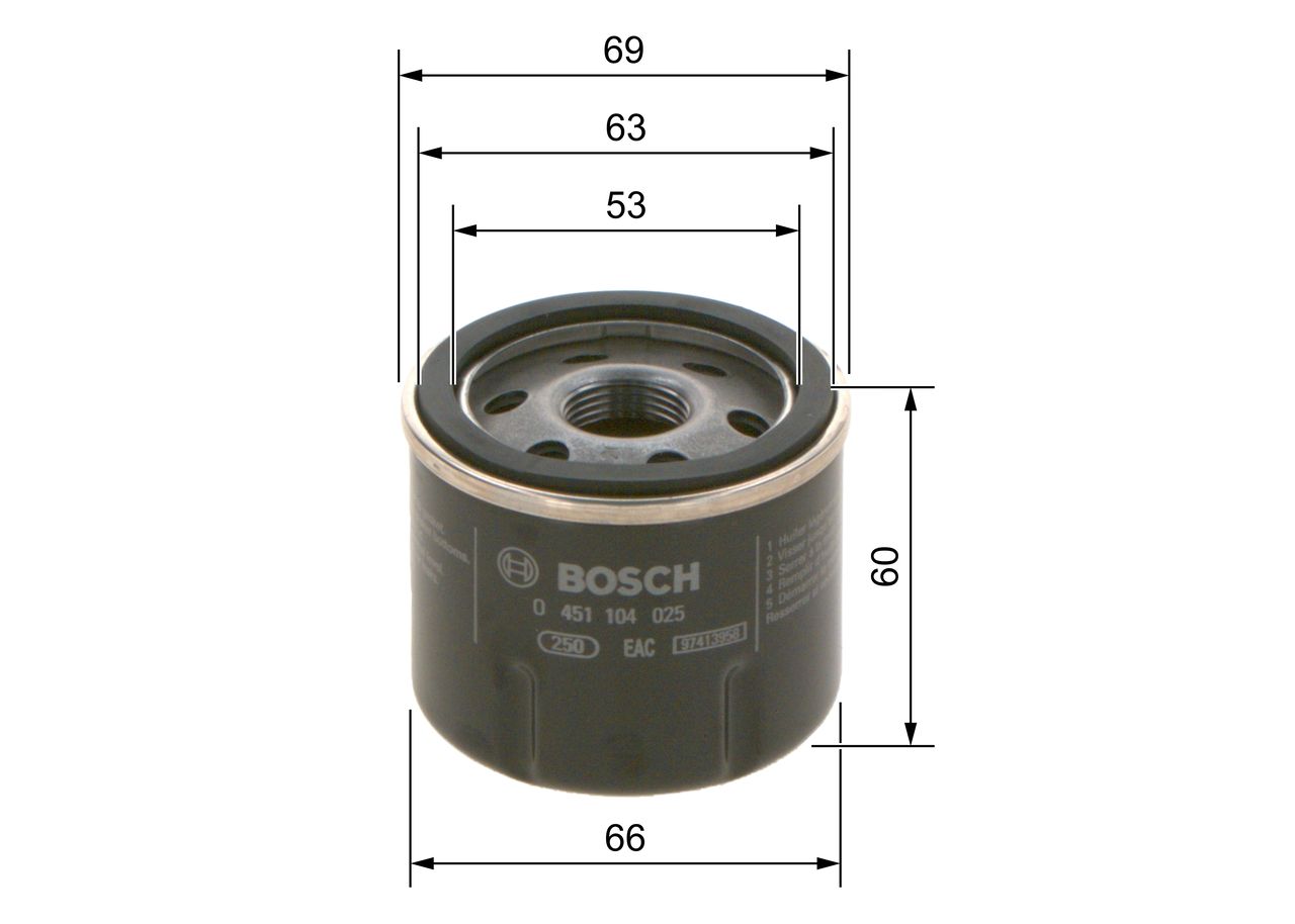 BOSCH 0 451 104 025 - Ölfilter