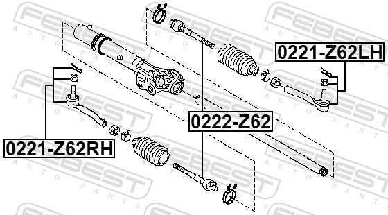 FEBEST 0221-Z62LH - Spurstangenkopf