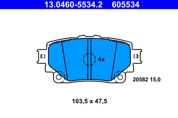 ATE 13.0460-5534.2 - Bremsbelagsatz, Scheibenbremse