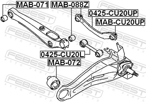 FEBEST 0425-CU20L - Lenker, Radaufhängung
