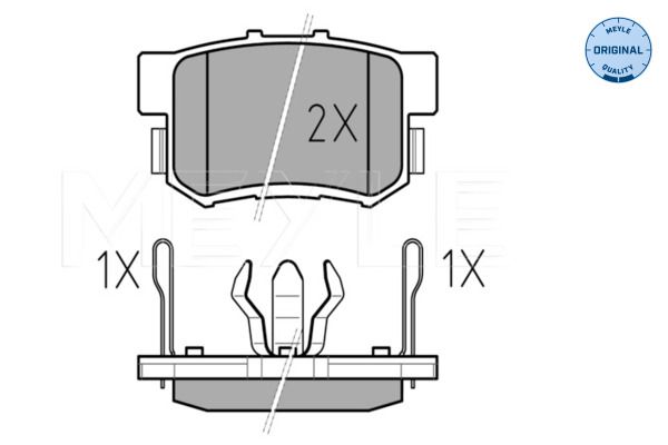 MEYLE 025 242 3114/W - Bremsbelagsatz, Scheibenbremse