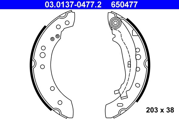 ATE 03.0137-0477.2 - Bremsbackensatz