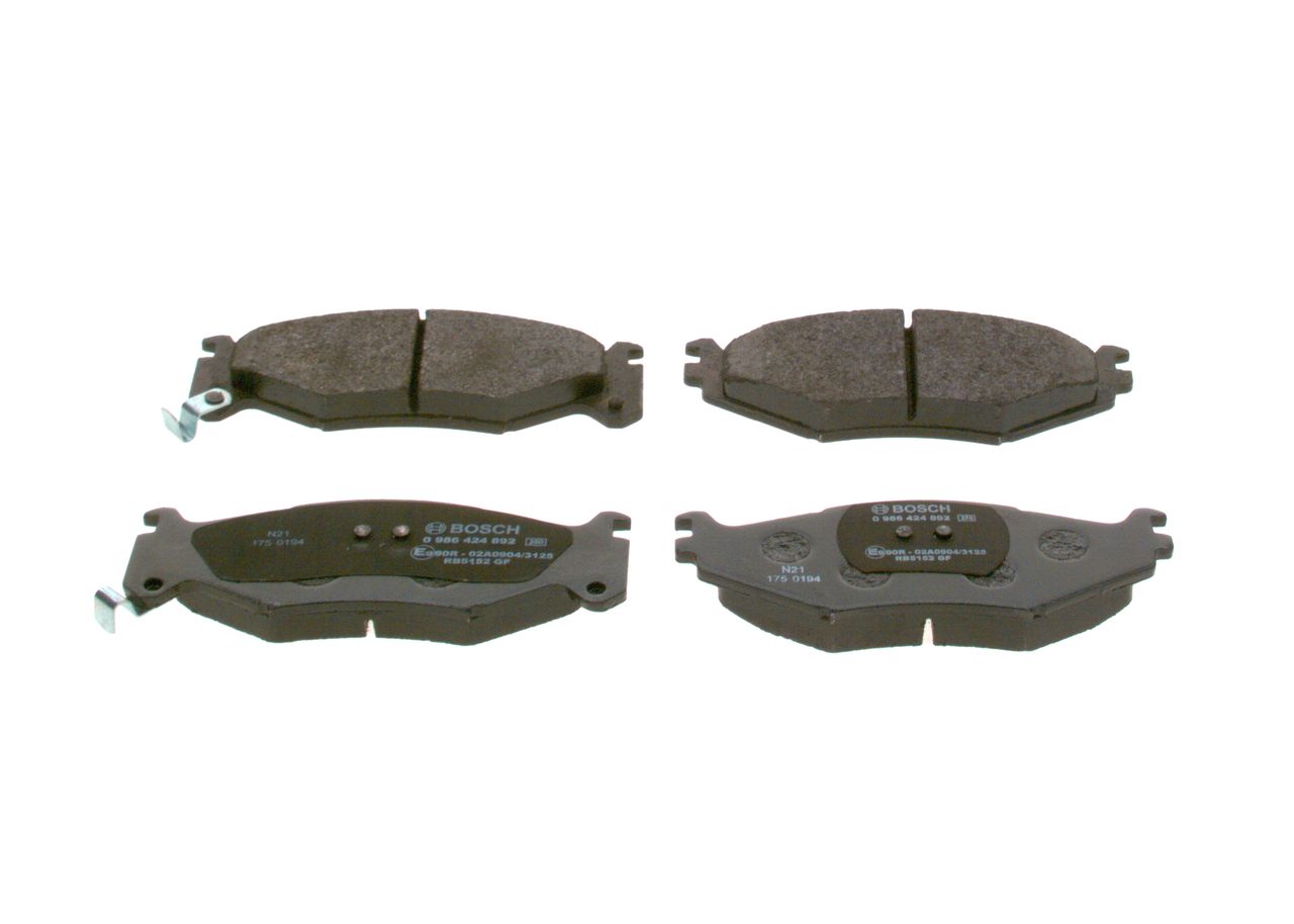 BOSCH 0 986 424 892 - Bremsbelagsatz, Scheibenbremse