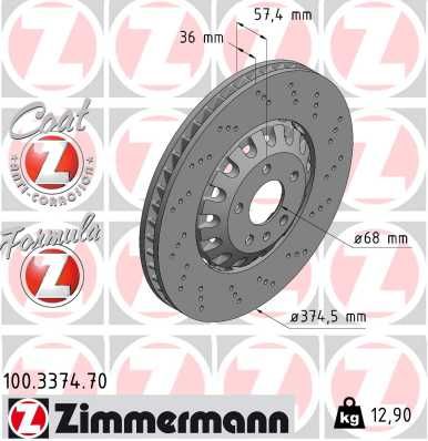 ZIMMERMANN 100.3374.70 - Bremsscheibe
