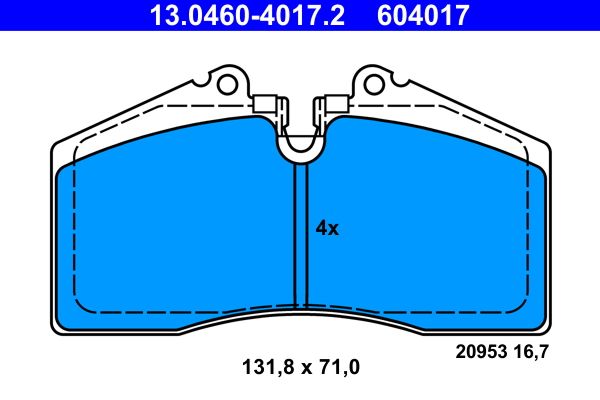 ATE 13.0460-4017.2 - Bremsbelagsatz, Scheibenbremse