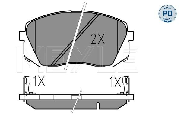 MEYLE 025 245 0116/PD - Bremsbelagsatz, Scheibenbremse