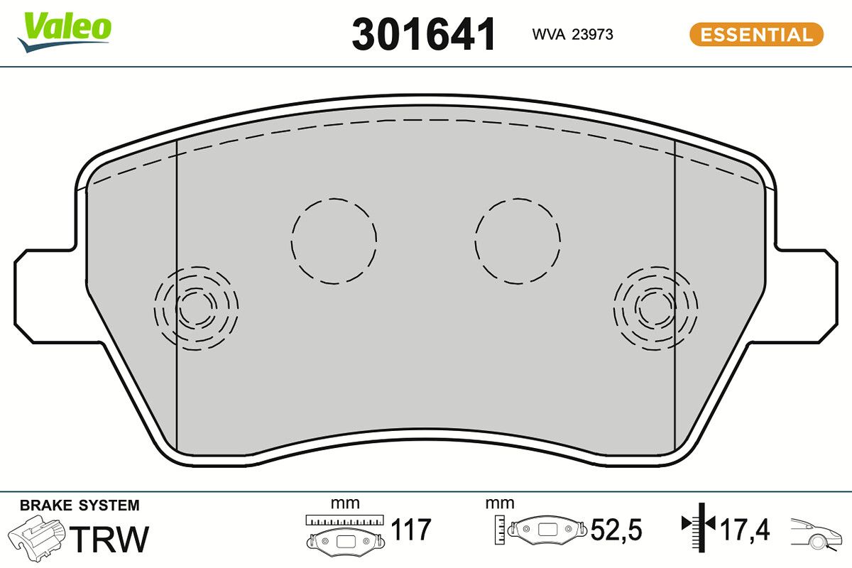 VALEO 301641 - Bremsbelagsatz, Scheibenbremse