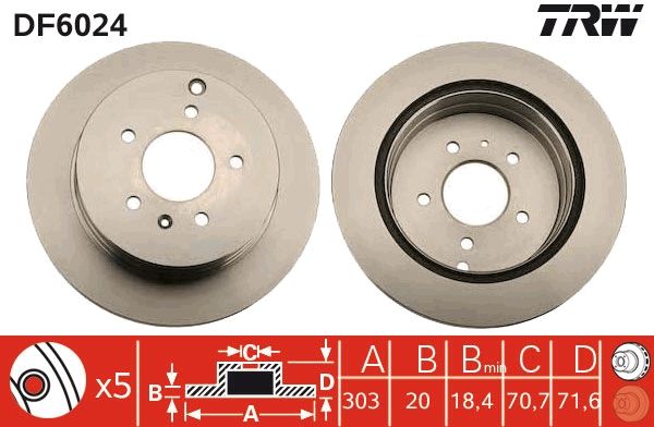 TRW DF6024 - Bremsscheibe