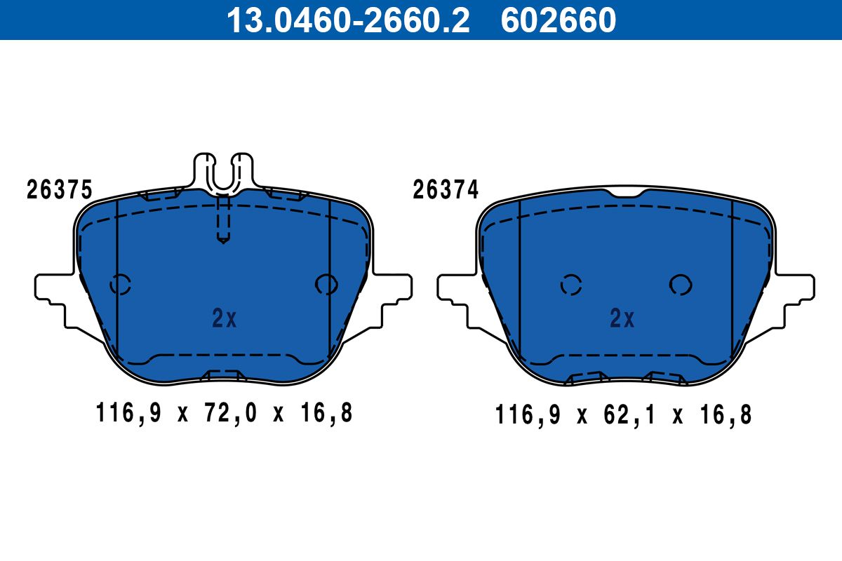 ATE 13.0460-2660.2 - Bremsbelagsatz, Scheibenbremse