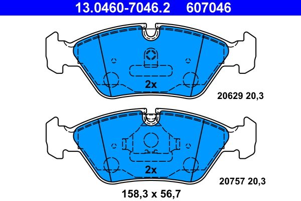 ATE 13.0460-7046.2 - Bremsbelagsatz, Scheibenbremse
