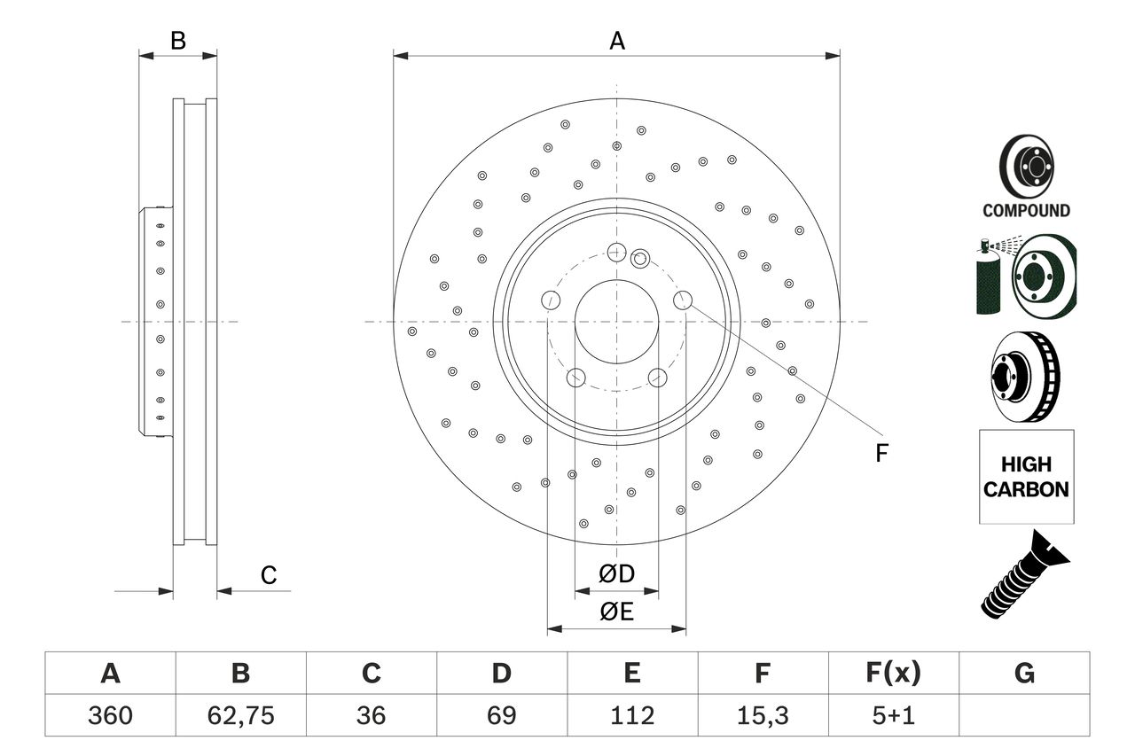BOSCH 0 986 479 G38 - Bremsscheibe
