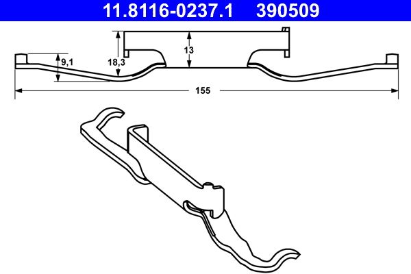 ATE 11.8116-0237.1 - Feder, Bremssattel