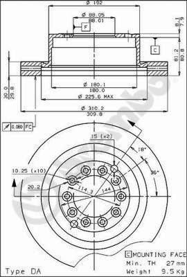 BREMBO 09.3033.10 - Bremsscheibe