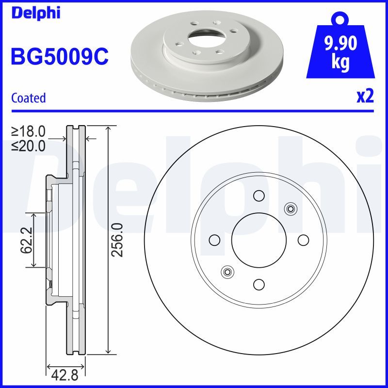 DELPHI BG5009C - Bremsscheibe