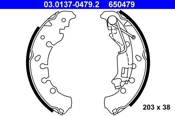ATE 03.0137-0479.2 - Bremsbackensatz
