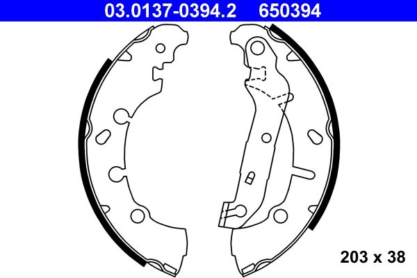 ATE 03.0137-0394.2 - Bremsbackensatz