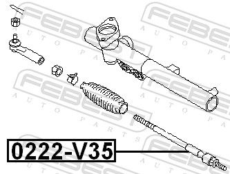 FEBEST 0222-V35 - Axialgelenk, Spurstange