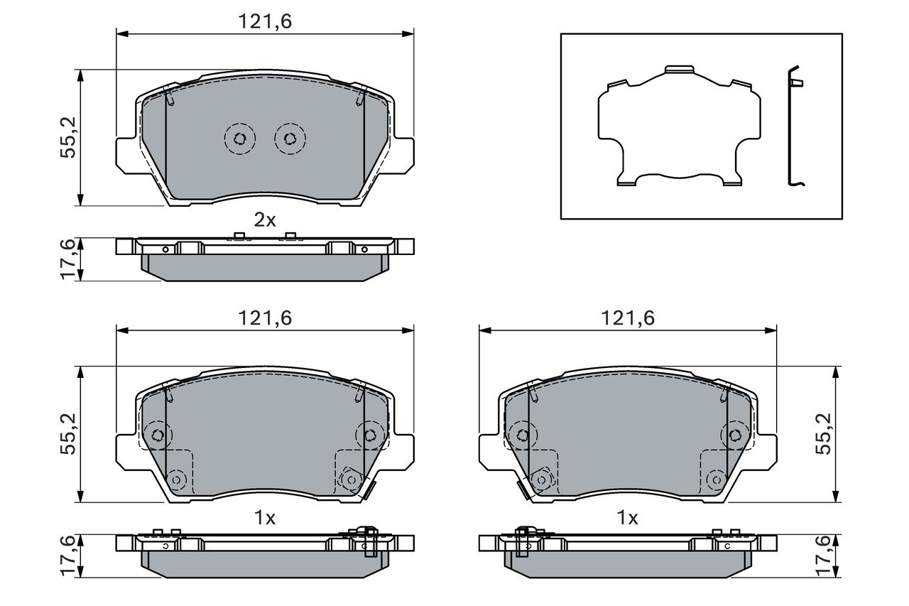 BOSCH 0 986 460 078 - Bremsbelagsatz, Scheibenbremse