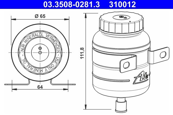 ATE 03.3508-0281.3 - Ausgleichsbehälter, Bremsflüssigkeit