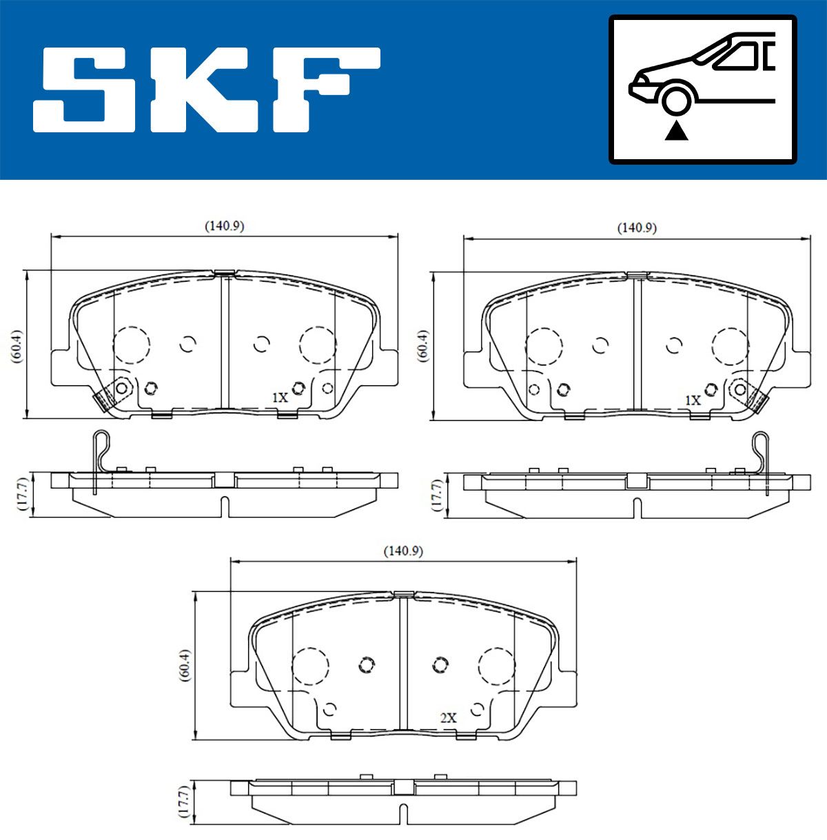 SKF VKBP 80228 A - Bremsbelagsatz, Scheibenbremse