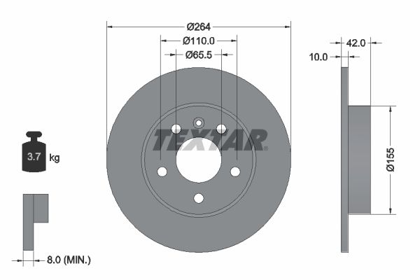 TEXTAR 92092103 - Bremsscheibe