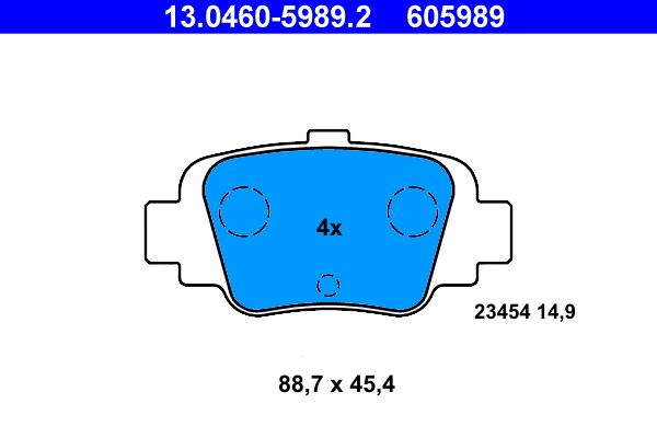 ATE 13.0460-5989.2 - Bremsbelagsatz, Scheibenbremse