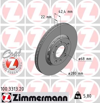 ZIMMERMANN 100.3313.20 - Bremsscheibe