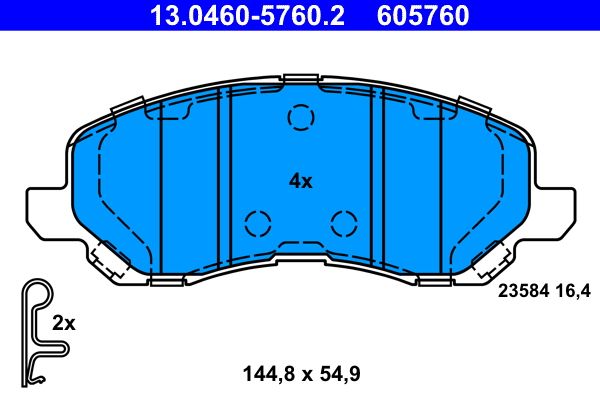 ATE 13.0460-5760.2 - Bremsbelagsatz, Scheibenbremse