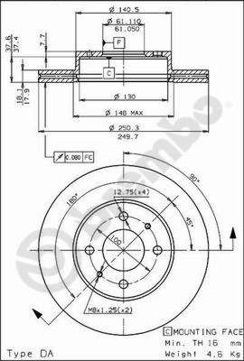 BREMBO 09.5746.10 - Bremsscheibe