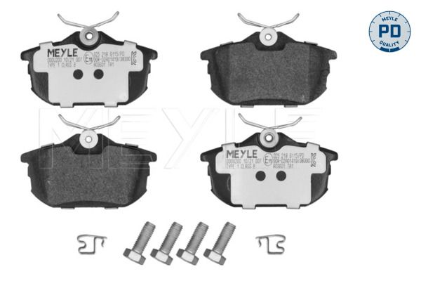 MEYLE 025 218 6115/PD - Bremsbelagsatz, Scheibenbremse