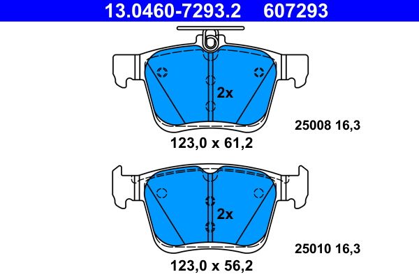 ATE 13.0460-7293.2 - Bremsbelagsatz, Scheibenbremse