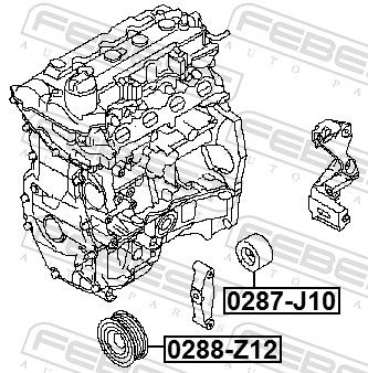 FEBEST 0287-J10 - Spannrolle, Keilrippenriemen