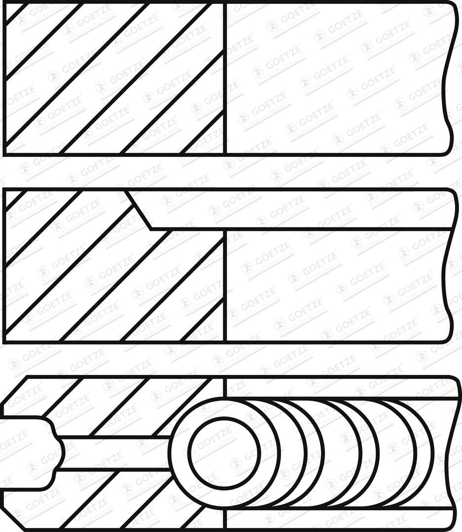 GOETZE ENGINE 08-407100-10 - Kolbenringsatz